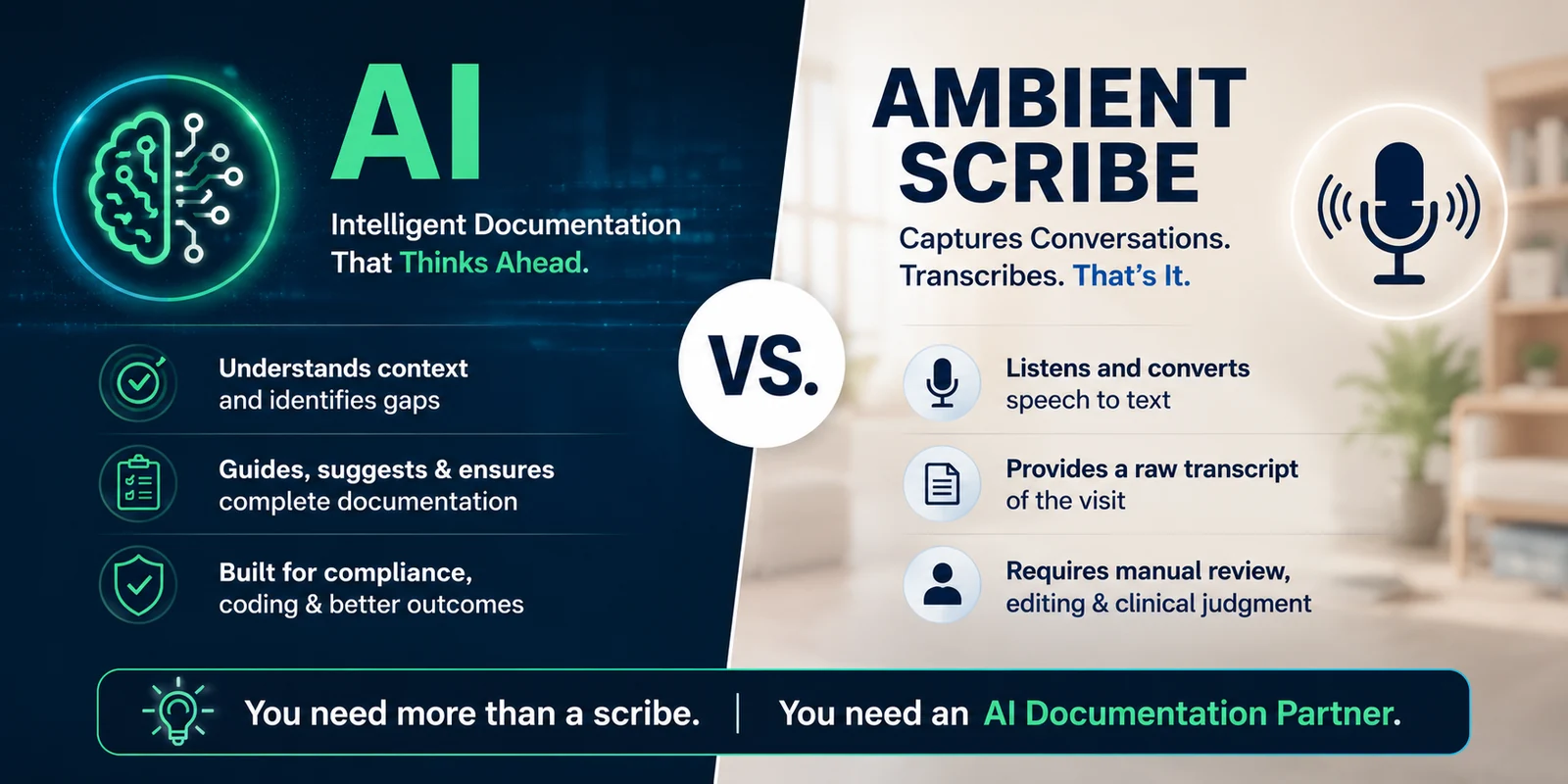 AI vs. Ambient Scribe for Home Health Nurses: What's the Difference? AI vs. Ambient Scribe for Home Health Nurses: What's the Difference?