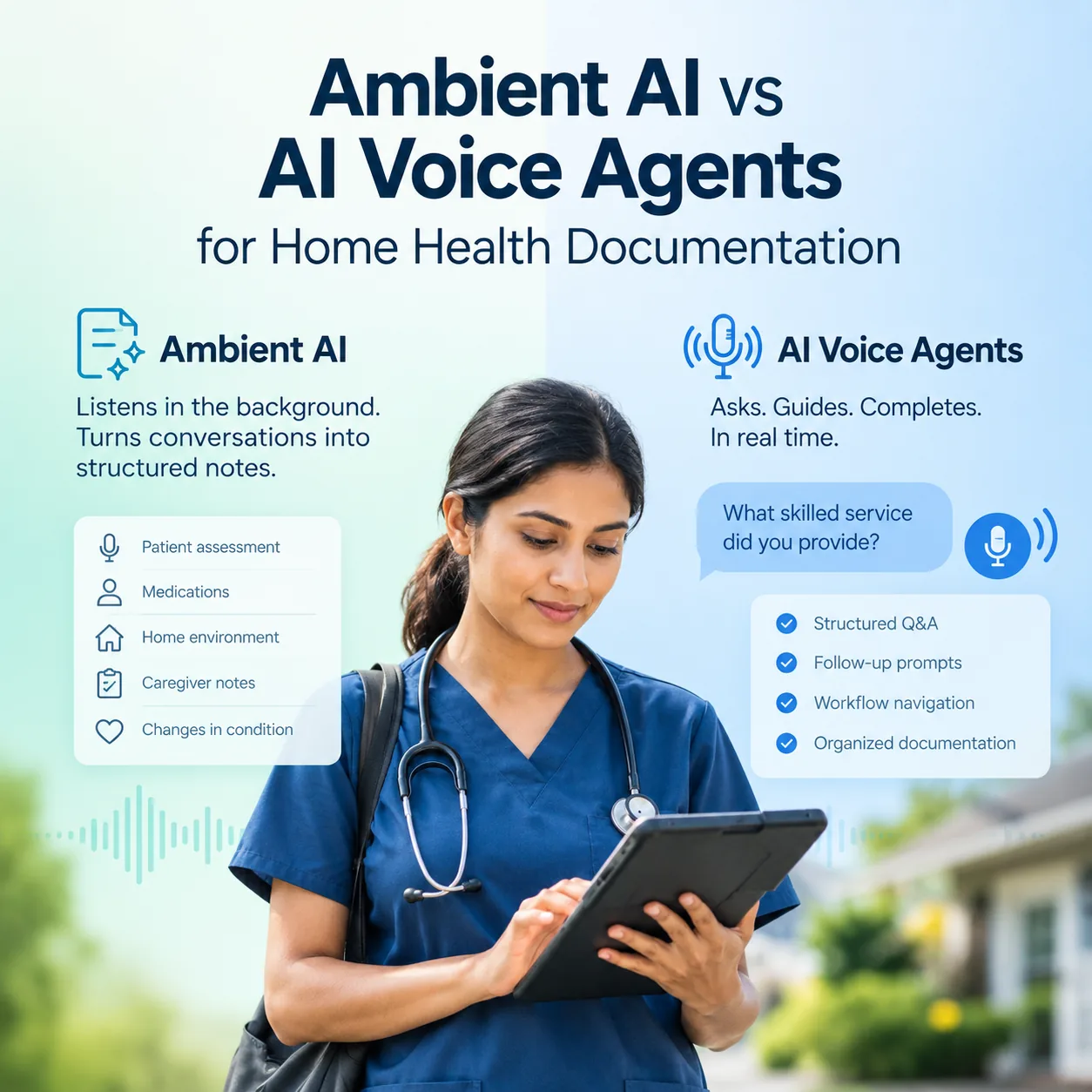 Ambient AI vs. AI Voice Agents for Home Health Documentation
