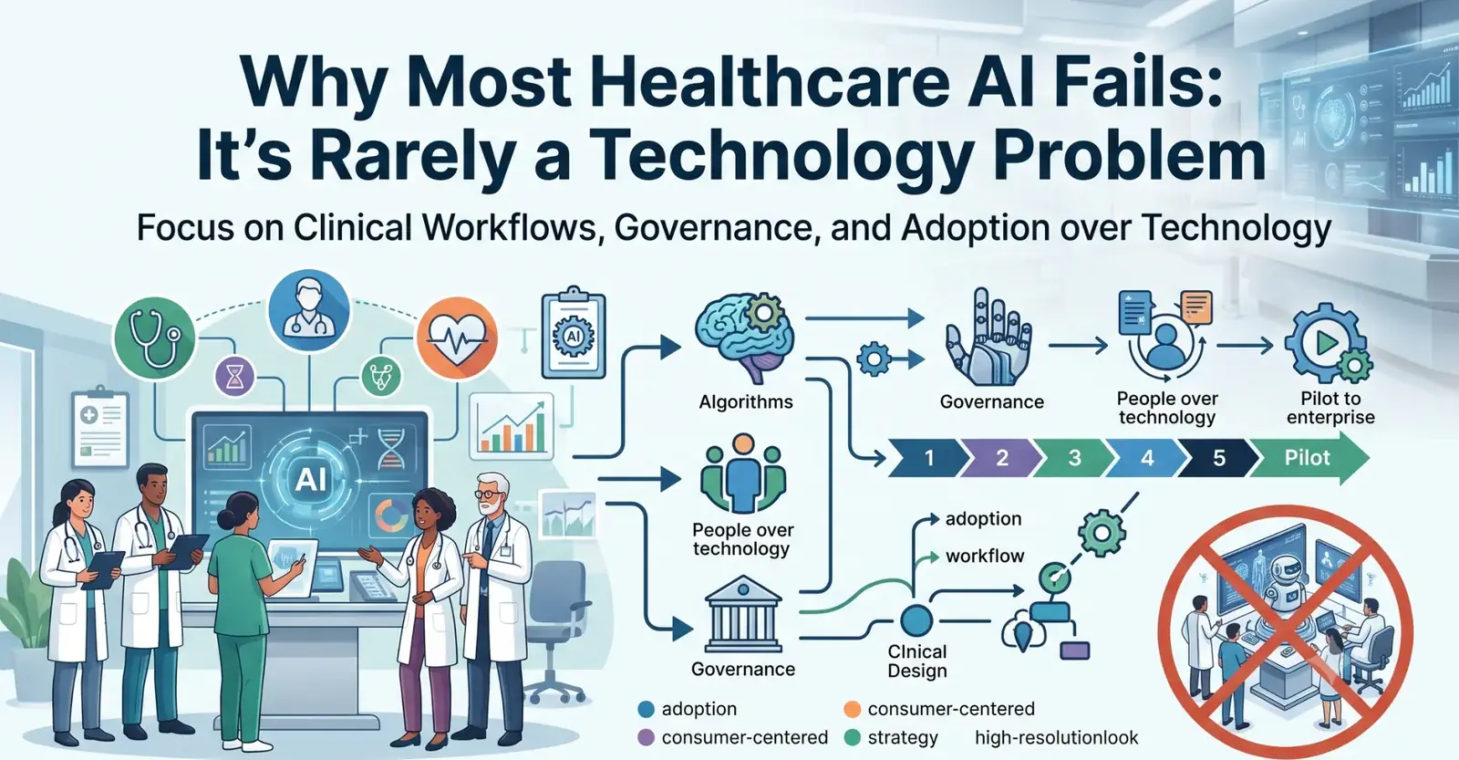 Why most healthcare AI fails: focus on clinical workflows, governance, and adoption over technology Why most healthcare AI fails: focus on clinical workflows, governance, and adoption over technology