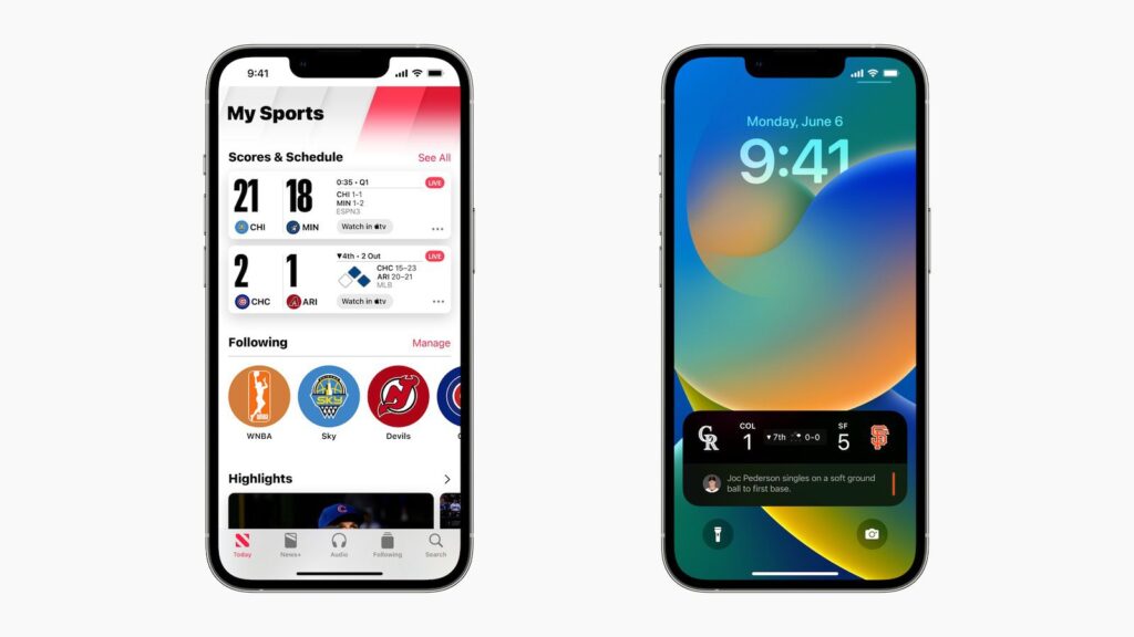 iOS 16 new sports feature